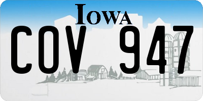 IA license plate COV947