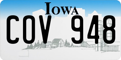 IA license plate COV948