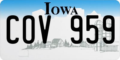 IA license plate COV959
