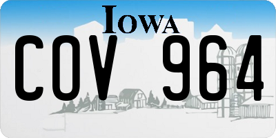 IA license plate COV964