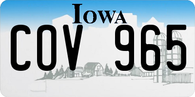 IA license plate COV965