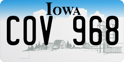 IA license plate COV968