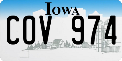 IA license plate COV974