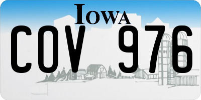IA license plate COV976