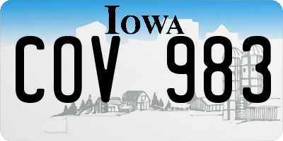 IA license plate COV983