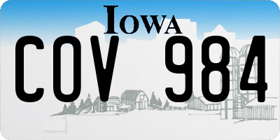 IA license plate COV984