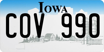 IA license plate COV990