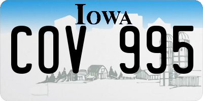 IA license plate COV995