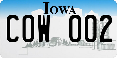 IA license plate COW002