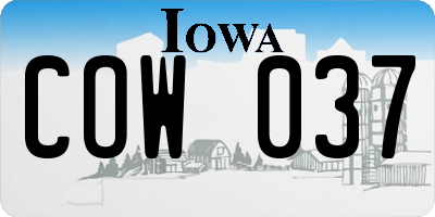 IA license plate COW037