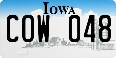 IA license plate COW048
