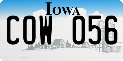 IA license plate COW056