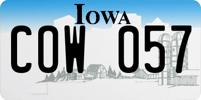 IA license plate COW057