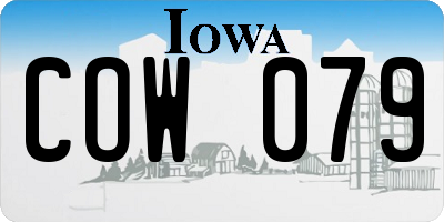 IA license plate COW079