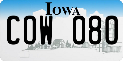 IA license plate COW080