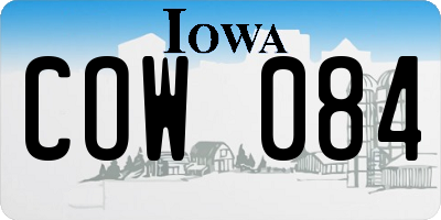 IA license plate COW084