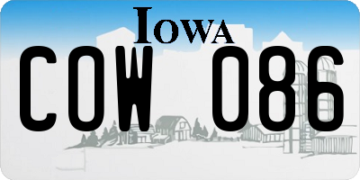 IA license plate COW086