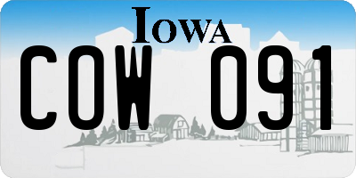 IA license plate COW091
