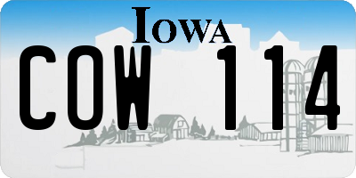 IA license plate COW114