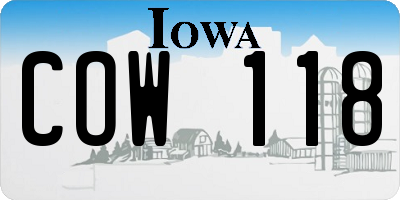 IA license plate COW118