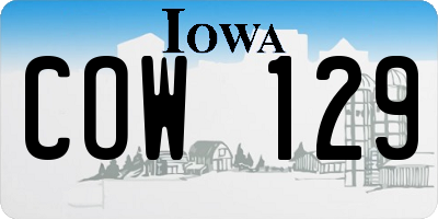 IA license plate COW129