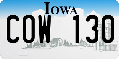 IA license plate COW130