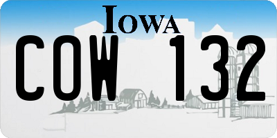IA license plate COW132