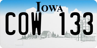 IA license plate COW133