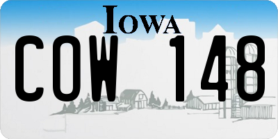 IA license plate COW148