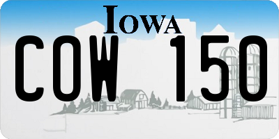 IA license plate COW150