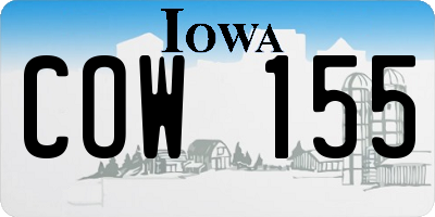 IA license plate COW155