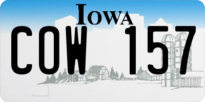IA license plate COW157