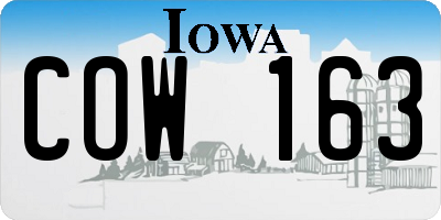 IA license plate COW163