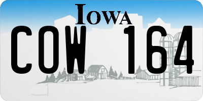 IA license plate COW164