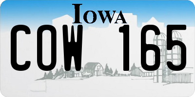 IA license plate COW165