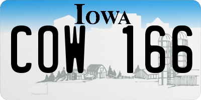 IA license plate COW166