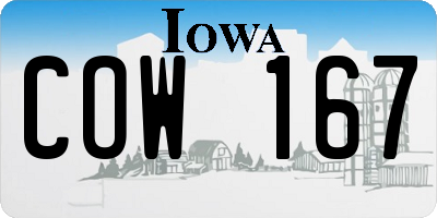 IA license plate COW167