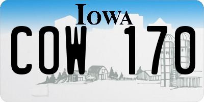 IA license plate COW170