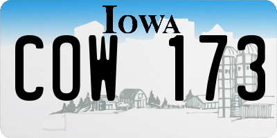 IA license plate COW173