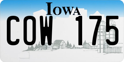 IA license plate COW175