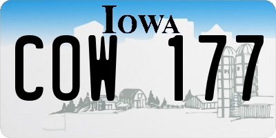 IA license plate COW177