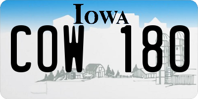 IA license plate COW180