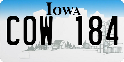 IA license plate COW184