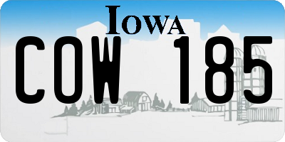 IA license plate COW185