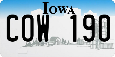 IA license plate COW190