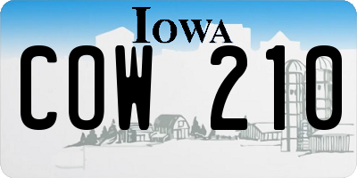IA license plate COW210