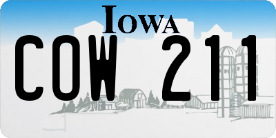 IA license plate COW211