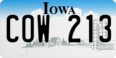 IA license plate COW213