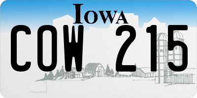IA license plate COW215