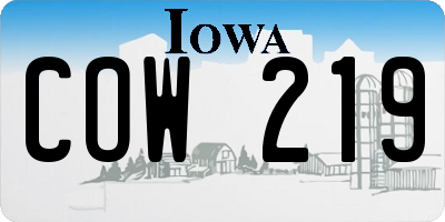 IA license plate COW219